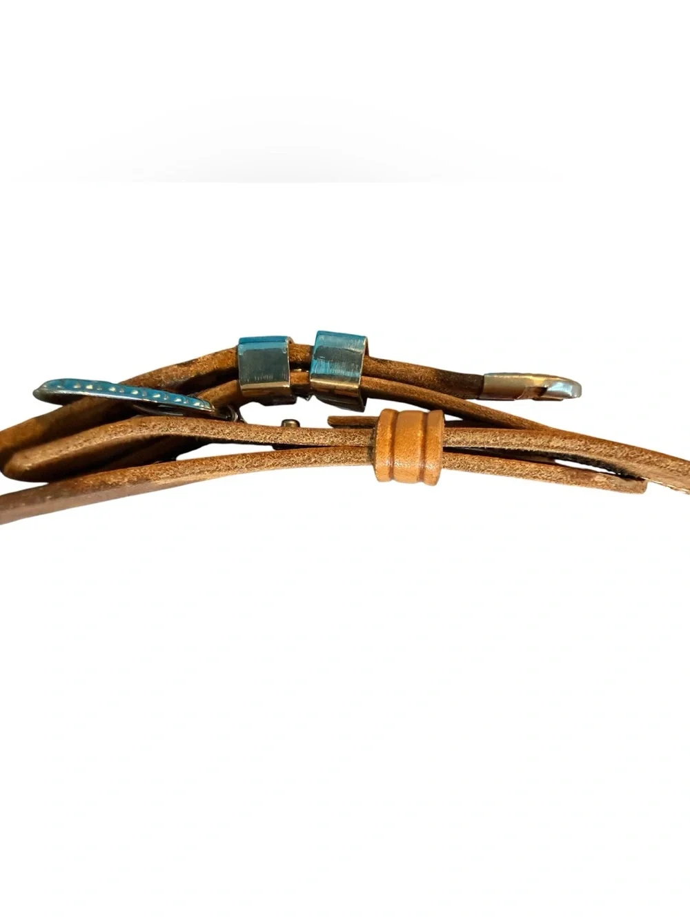 Chambers Vintage Leather Belt Hand Finished Burris Saddlery Silver Buckles 80's